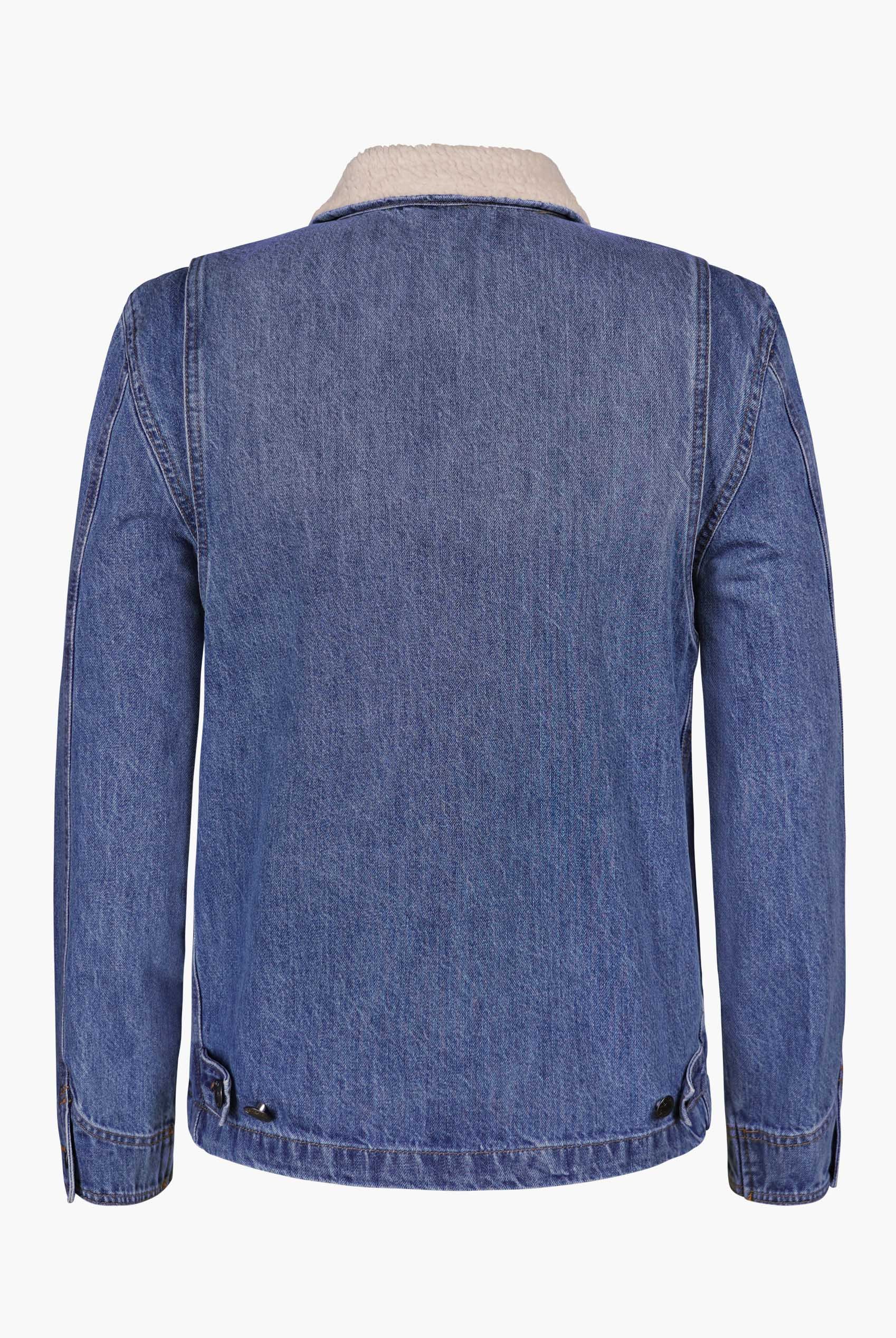 Borg Collar Cotton Denim Tucker Jacket