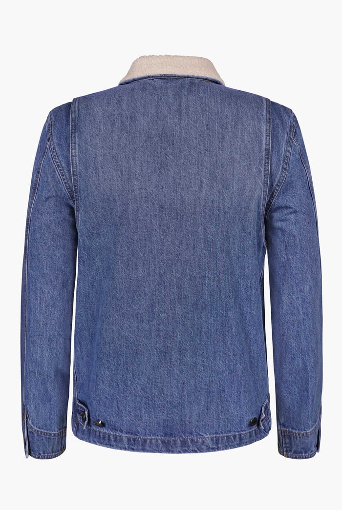 Borg Collar Cotton Denim Tucker Jacket
