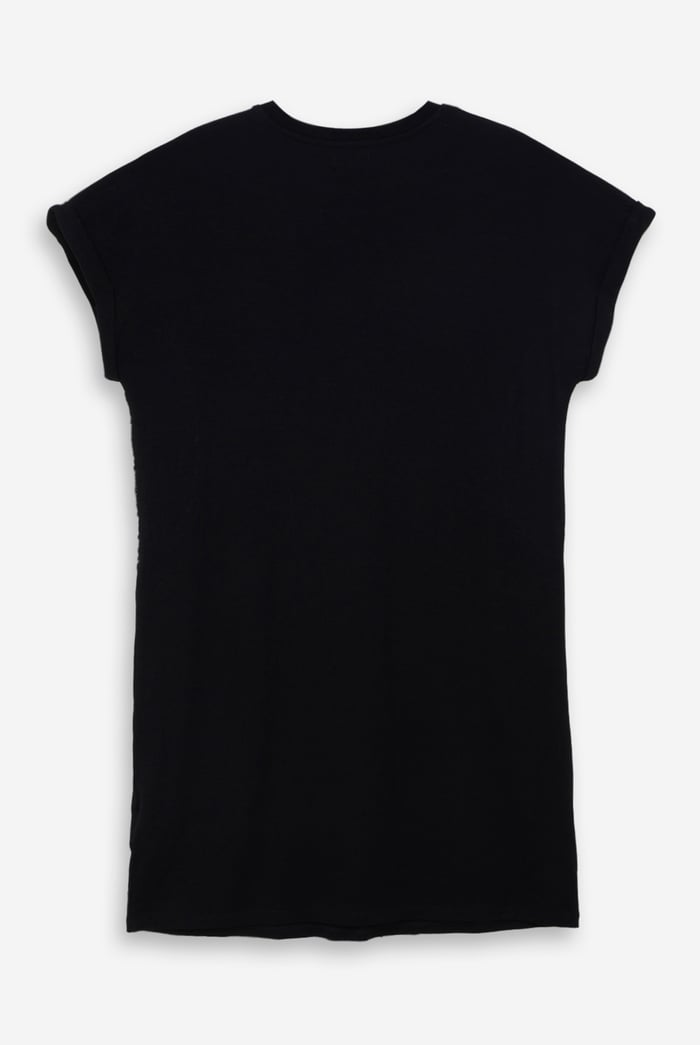 Patch Cut Lace Jersey Dress