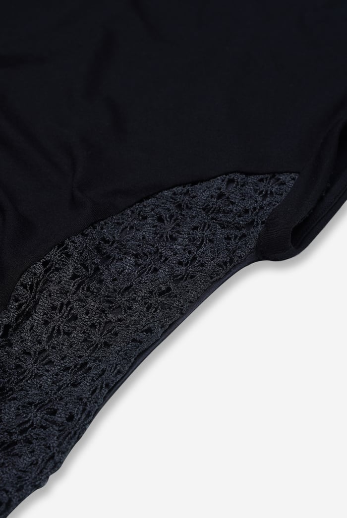 Patch Cut Lace Jersey Dress