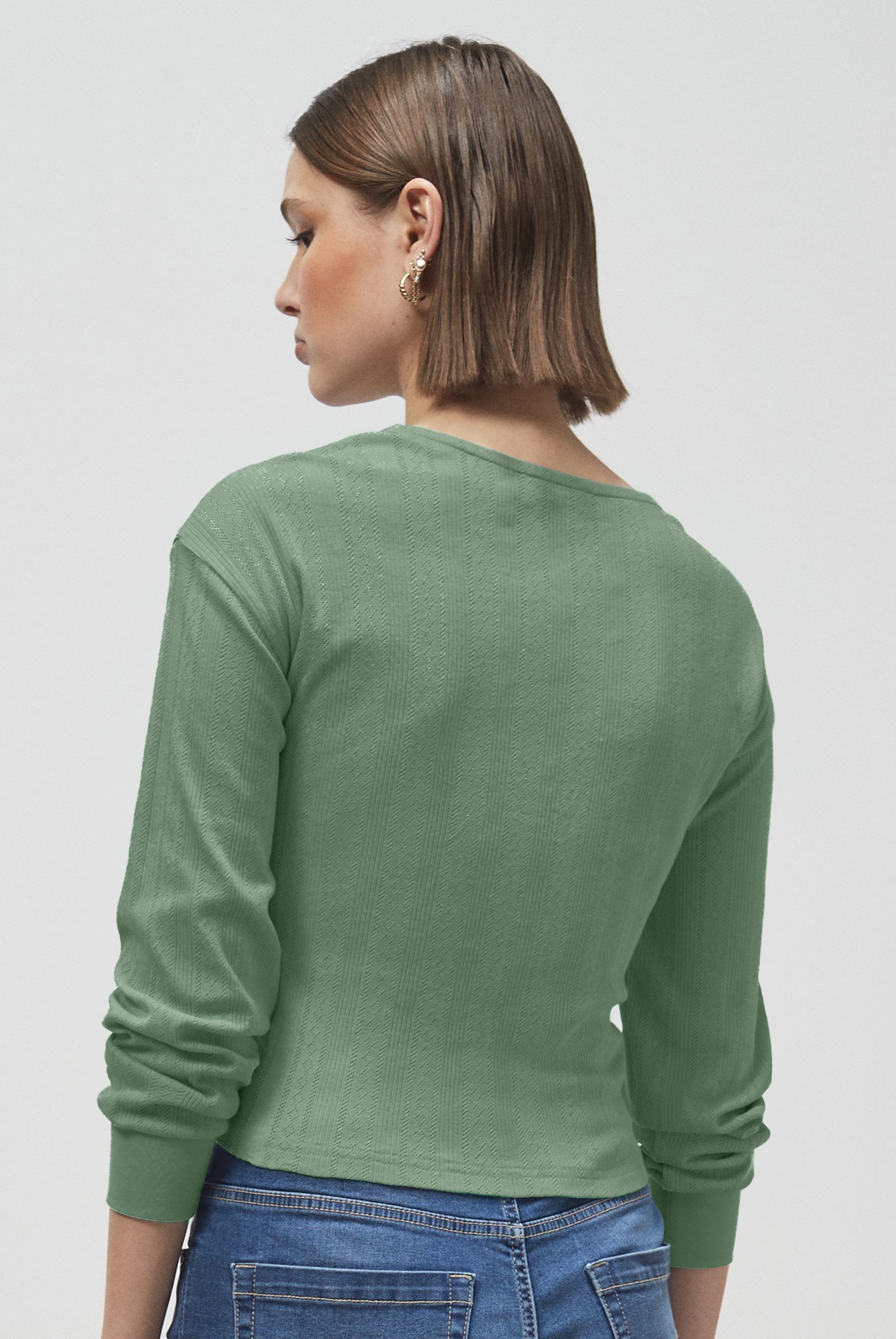 Twisted Front Pin Tuck Jersey Cropped Top