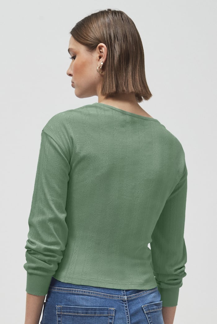 Twisted Front Pin Tuck Jersey Cropped Top