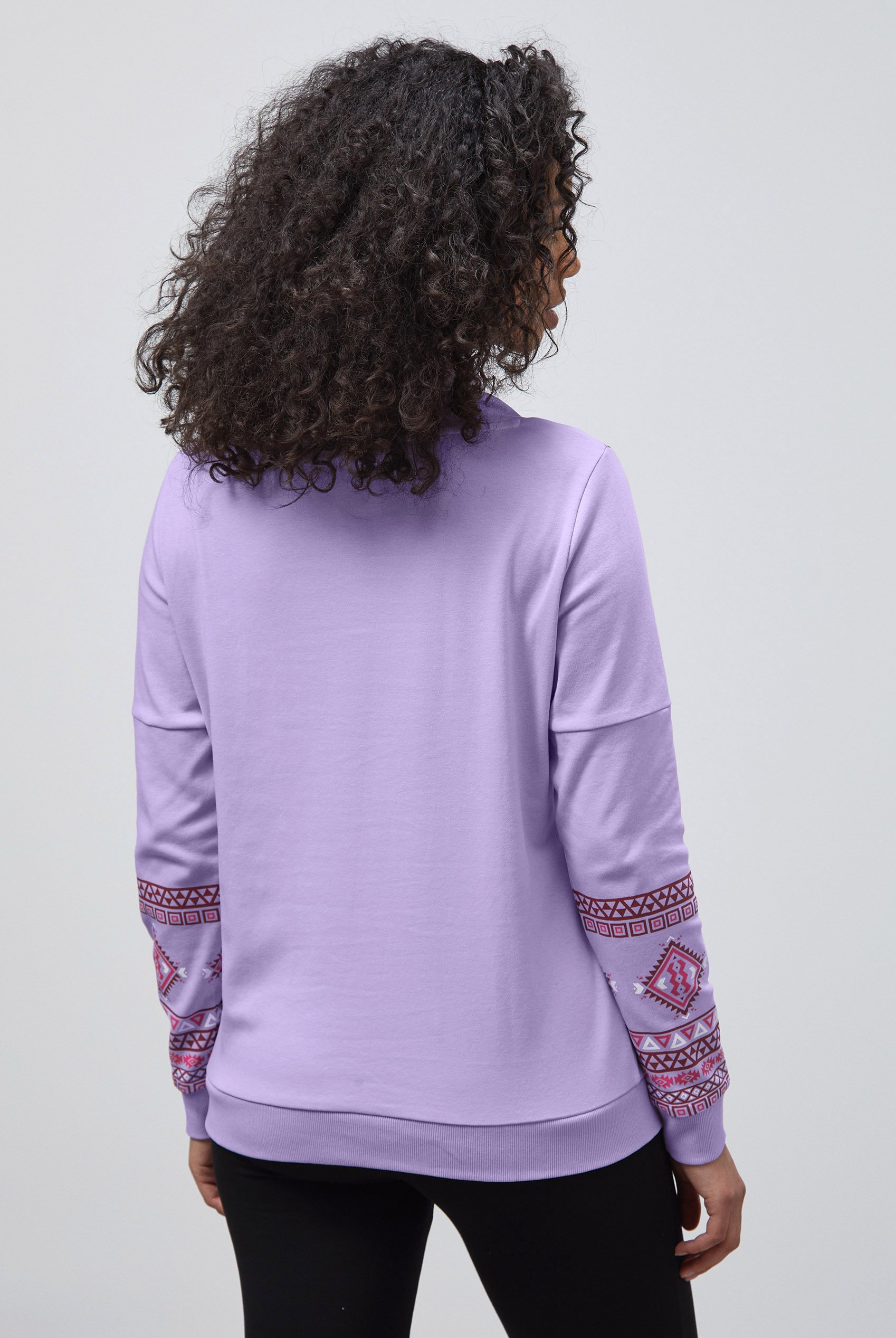 Geo Printed High Collar Sweatshirt