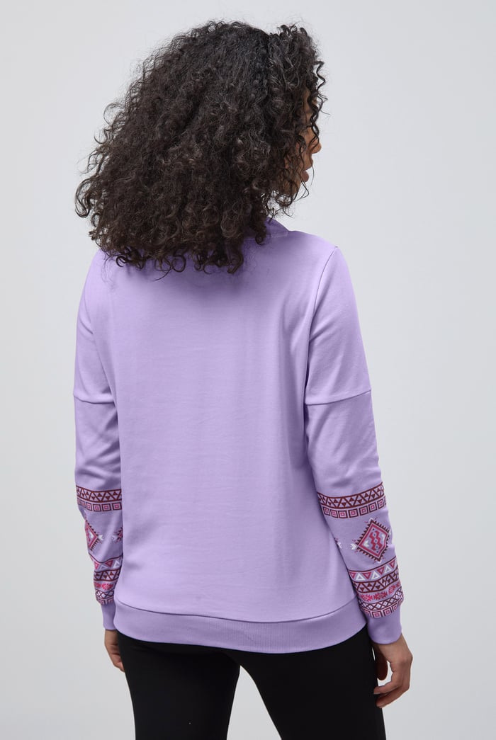 Geo Printed High Collar Sweatshirt