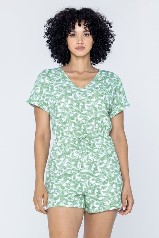 Roll up Sleeves AOP Play Suit