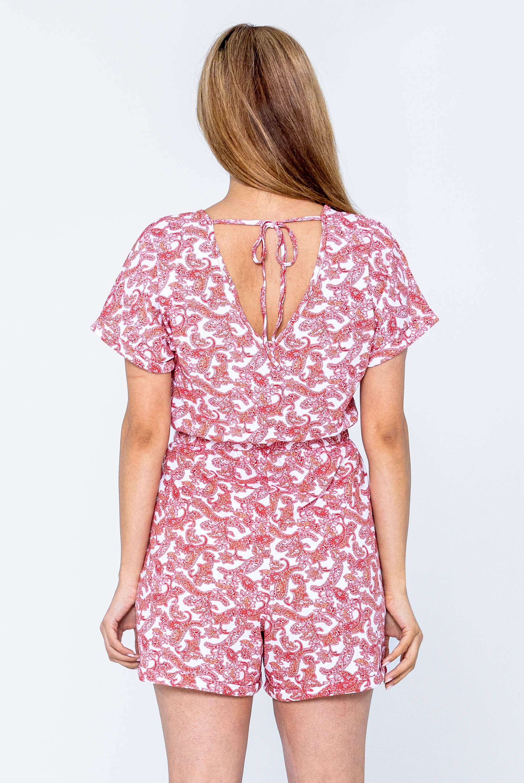 Roll up Sleeves AOP Play Suit