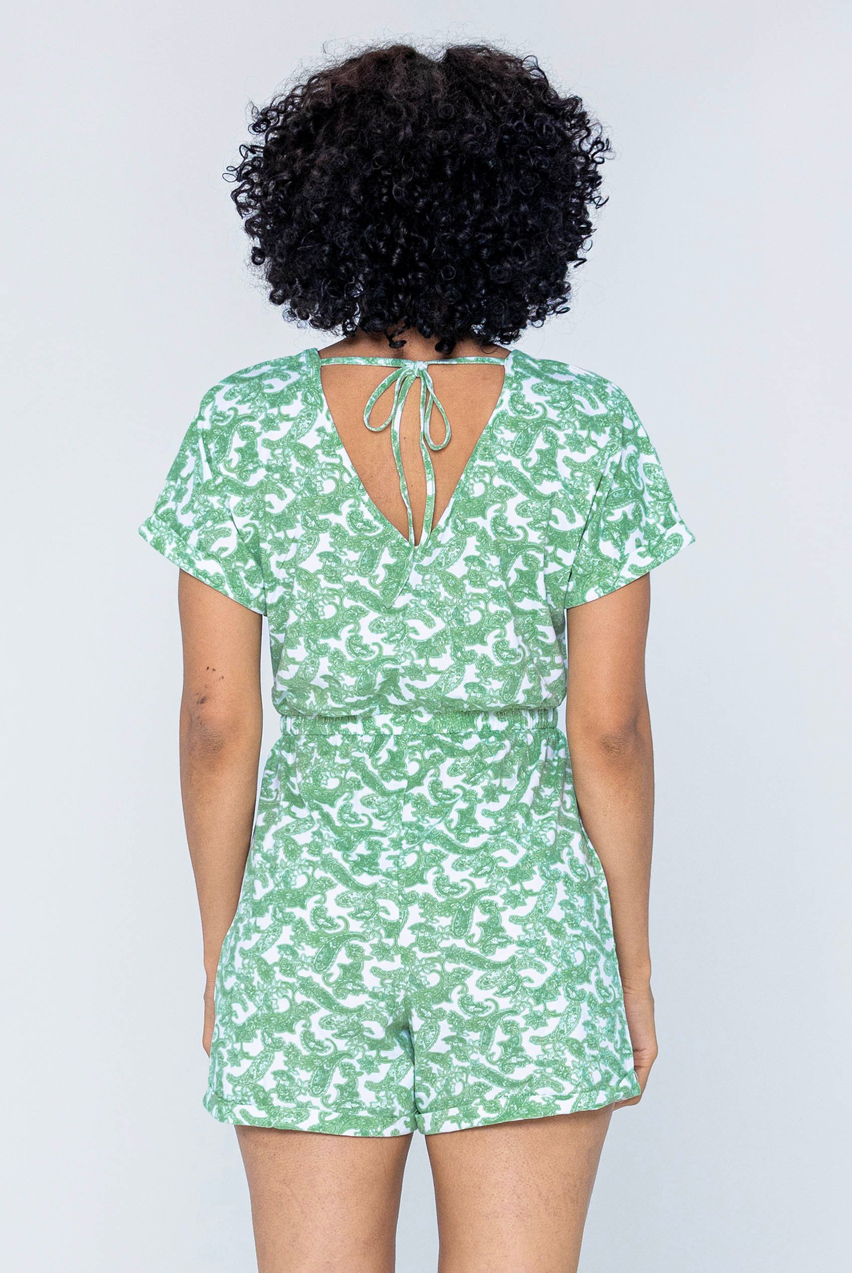 Roll up Sleeves AOP Play Suit