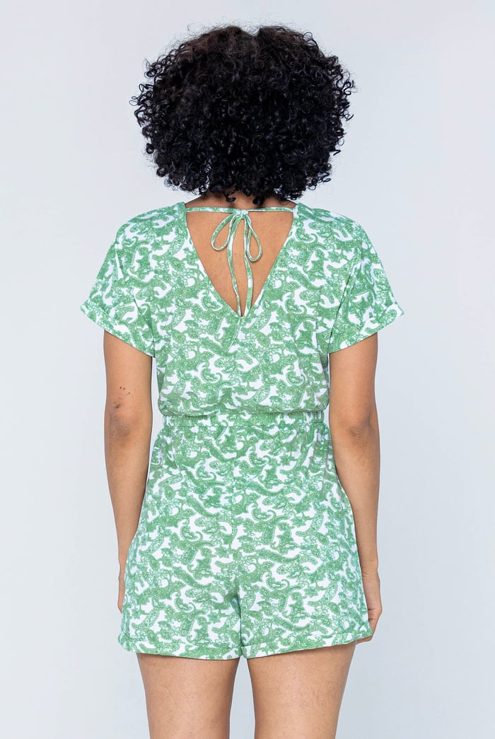 Roll up Sleeves AOP Play Suit