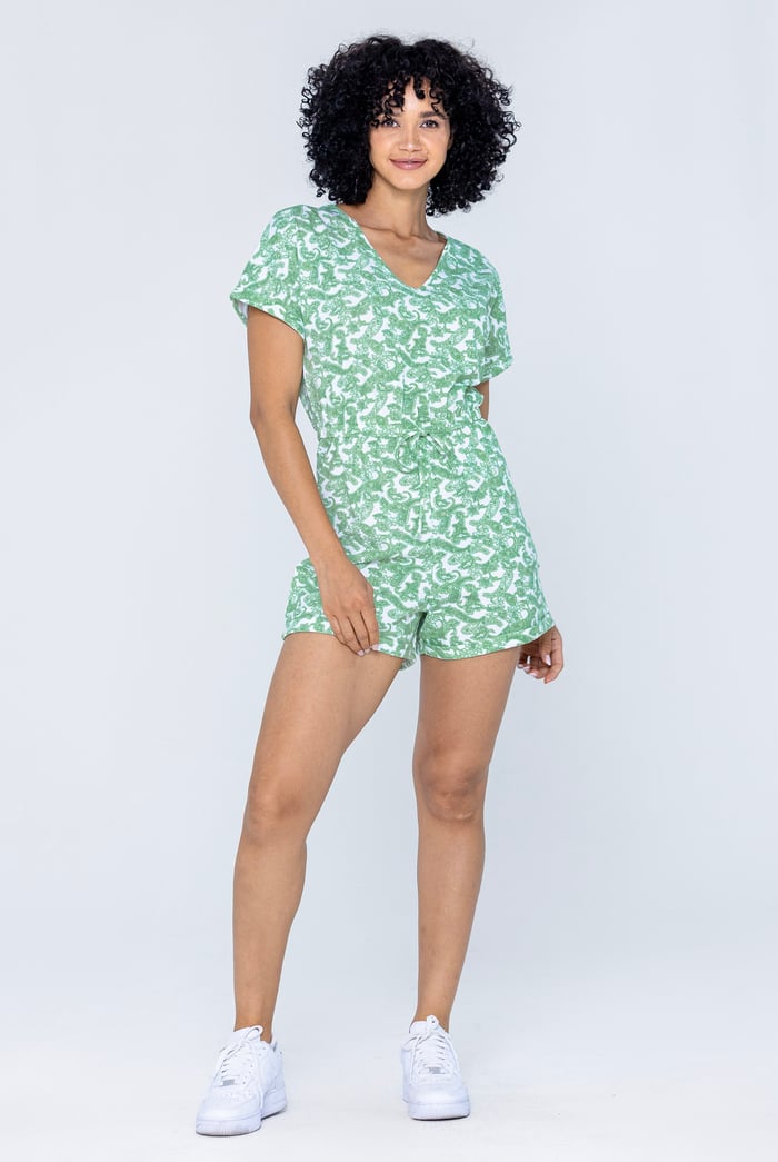 Roll up Sleeves AOP Play Suit