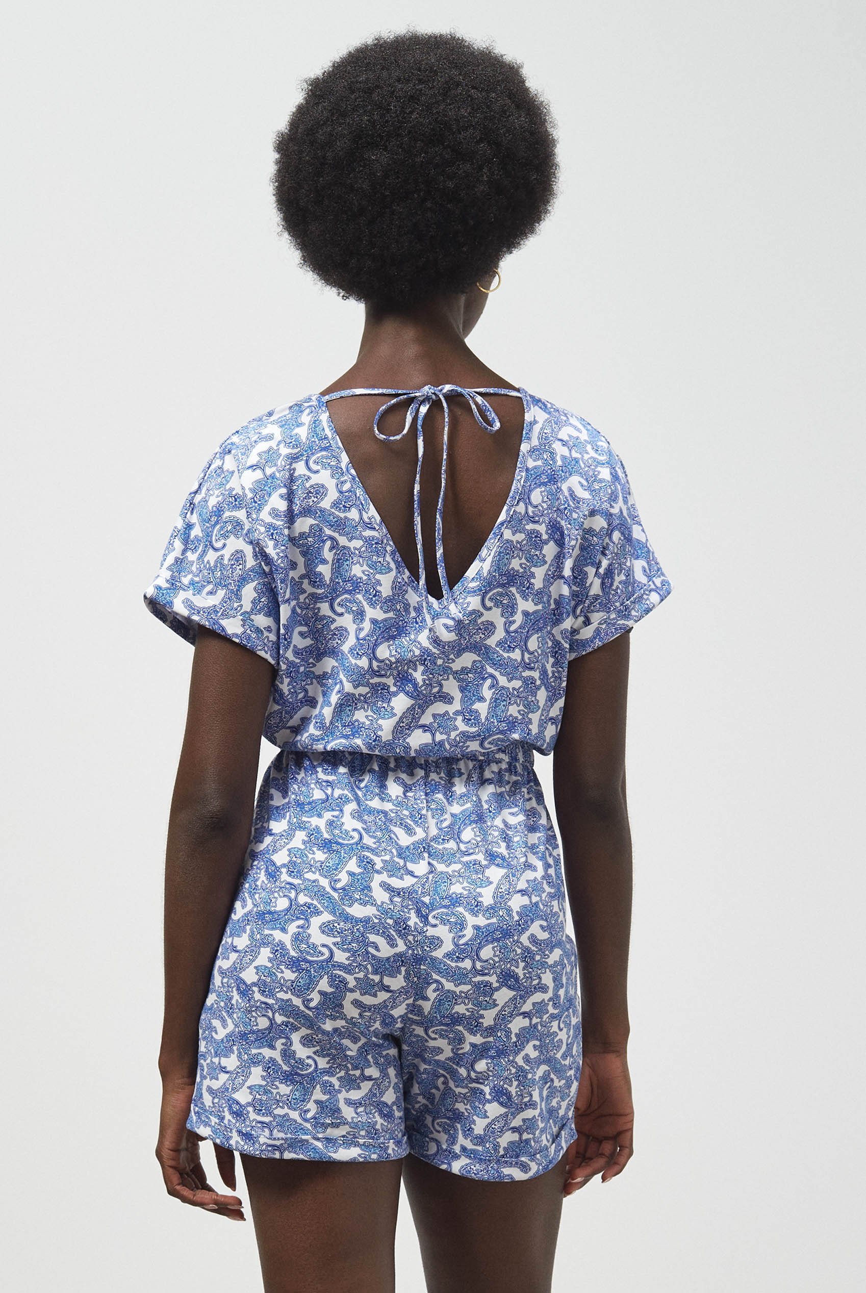 Roll up Sleeves AOP Play Suit