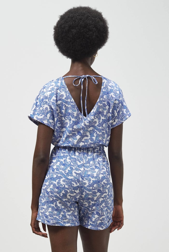 Roll up Sleeves AOP Play Suit