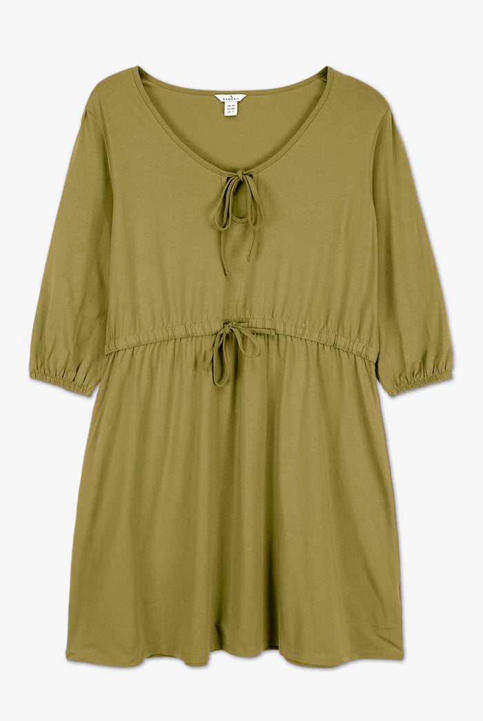 Drawstring Waist Jersey Dress