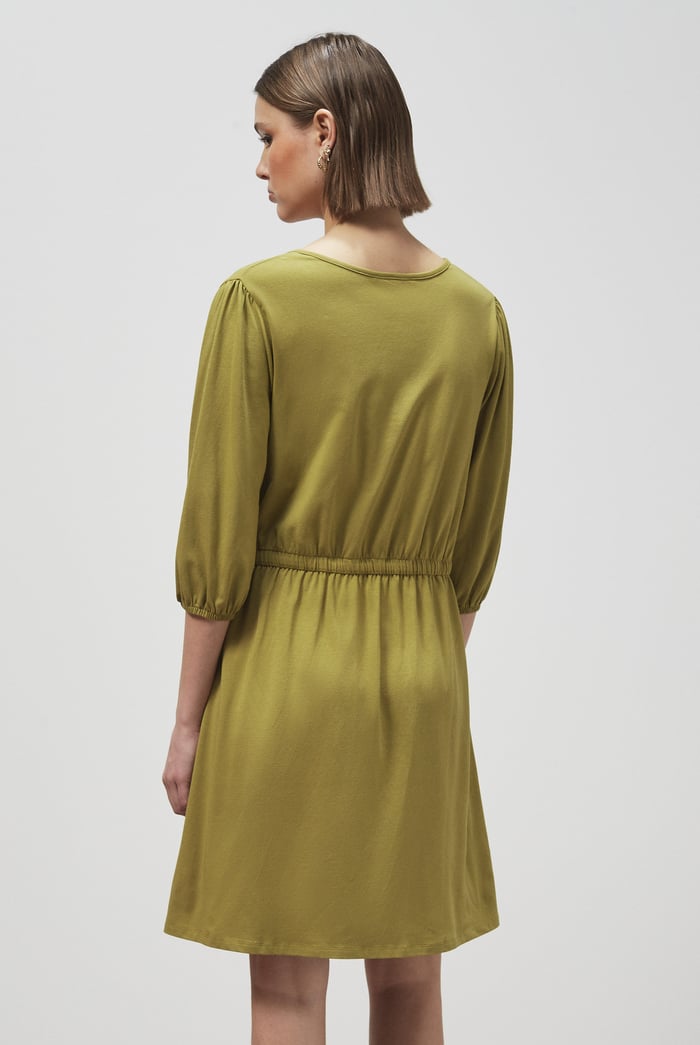 Drawstring Waist Jersey Dress