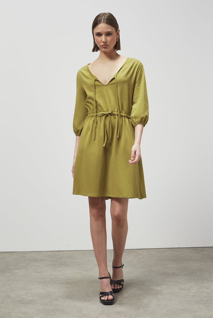 Drawstring Waist Jersey Dress