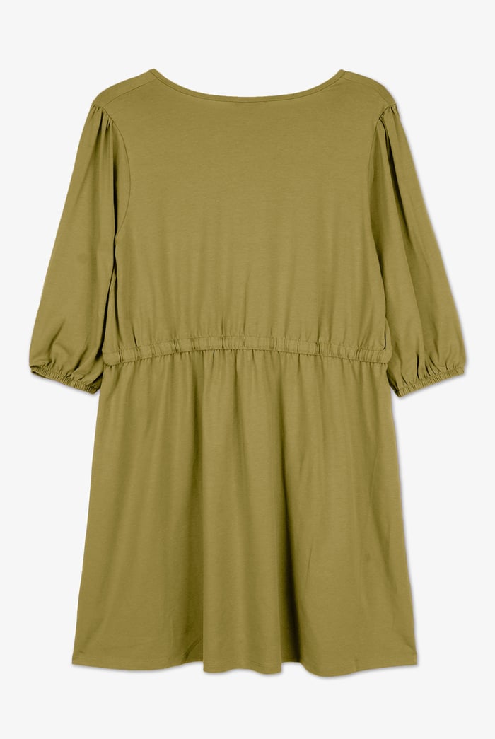 Drawstring Waist Jersey Dress