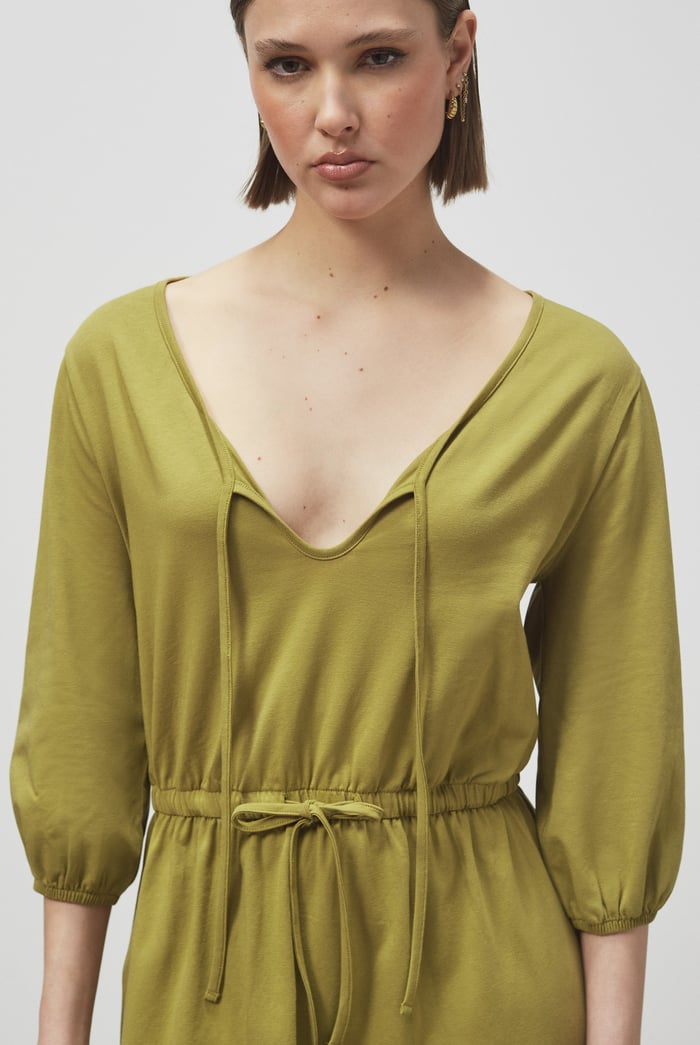 Drawstring Waist Jersey Dress