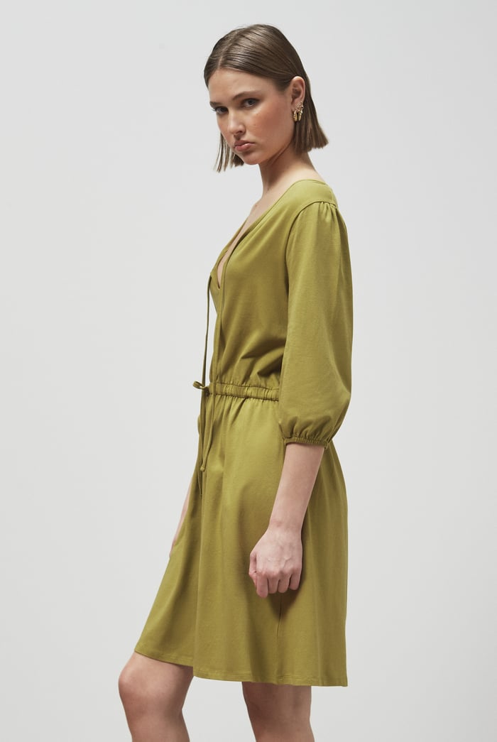 Drawstring Waist Jersey Dress