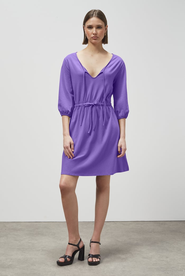Drawstring Waist Jersey Dress