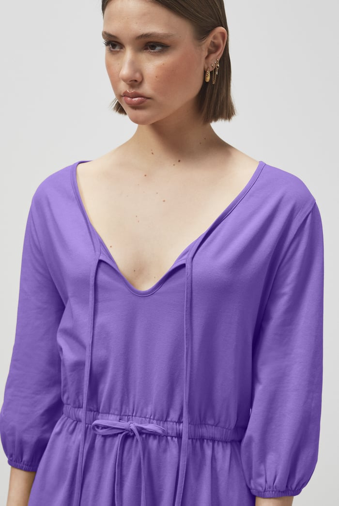 Drawstring Waist Jersey Dress