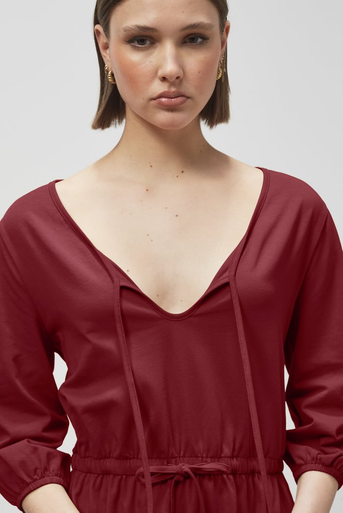 Drawstring Waist Jersey Dress