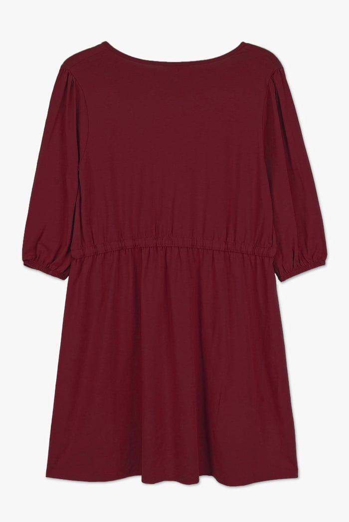 Drawstring Waist Jersey Dress