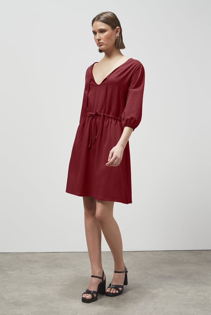 Drawstring Waist Jersey Dress