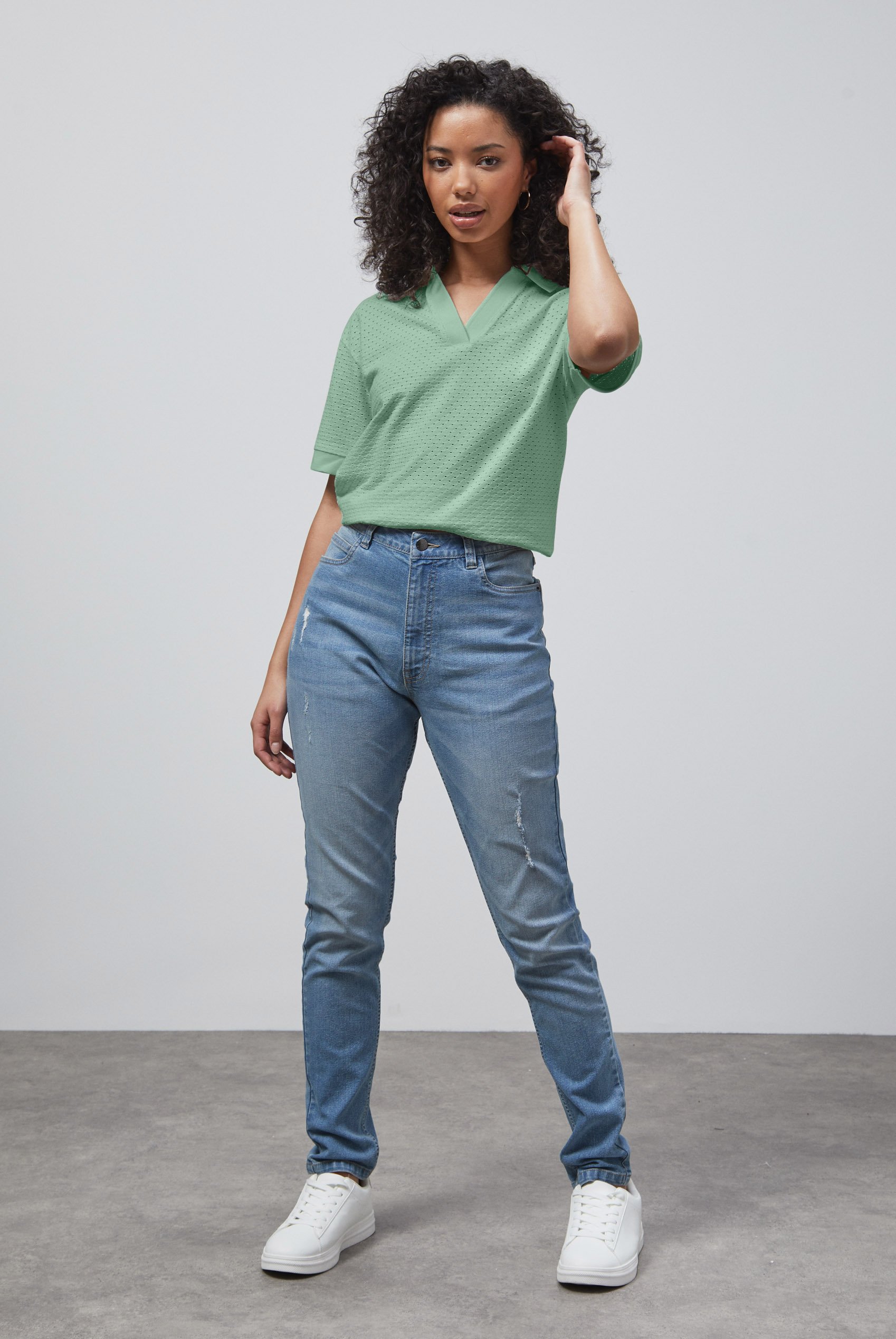 Mesh Textured Polo Shirts