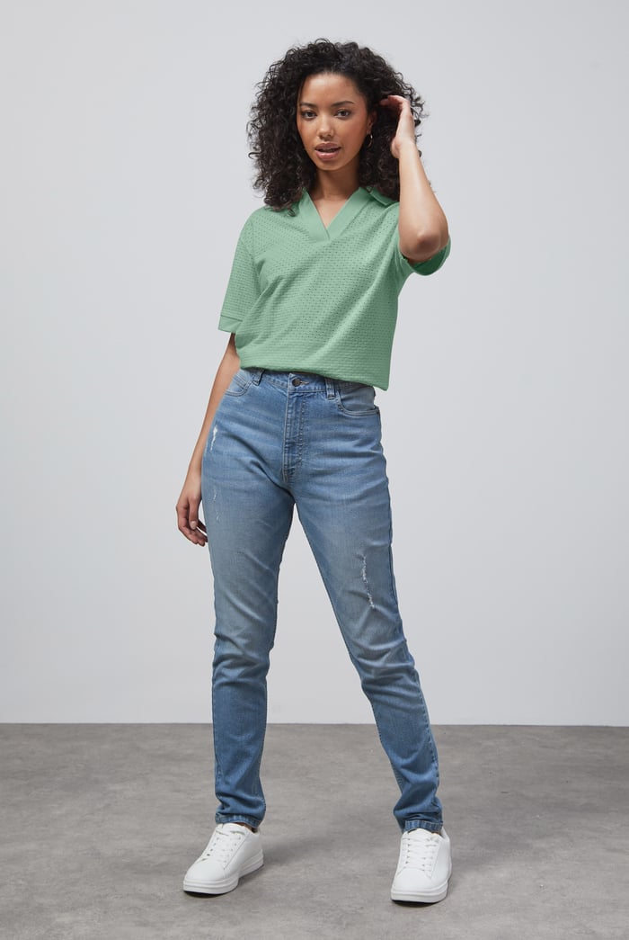 Mesh Textured Polo Shirts