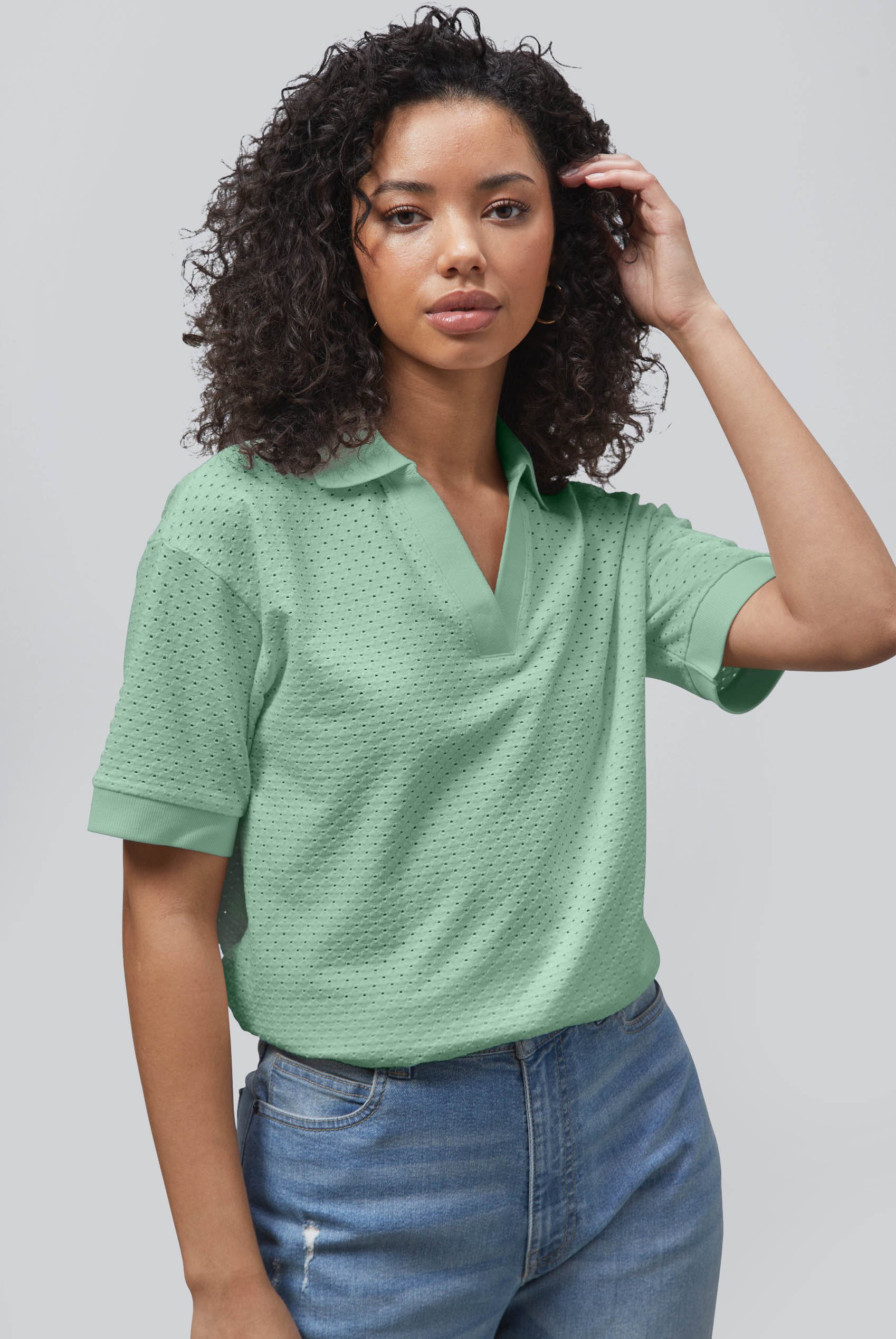 Mesh Textured Polo Shirts