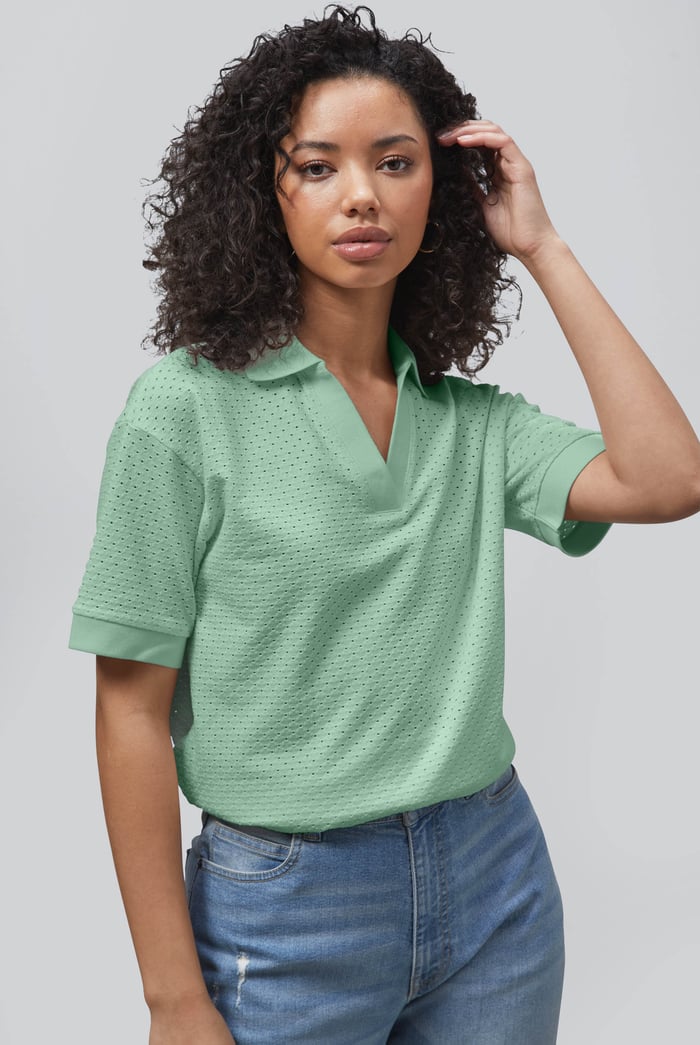 Mesh Textured Polo Shirts
