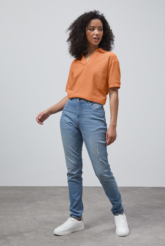 Mesh Textured Polo Shirts