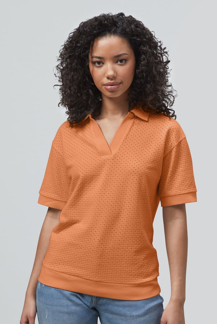 Mesh Textured Polo Shirts