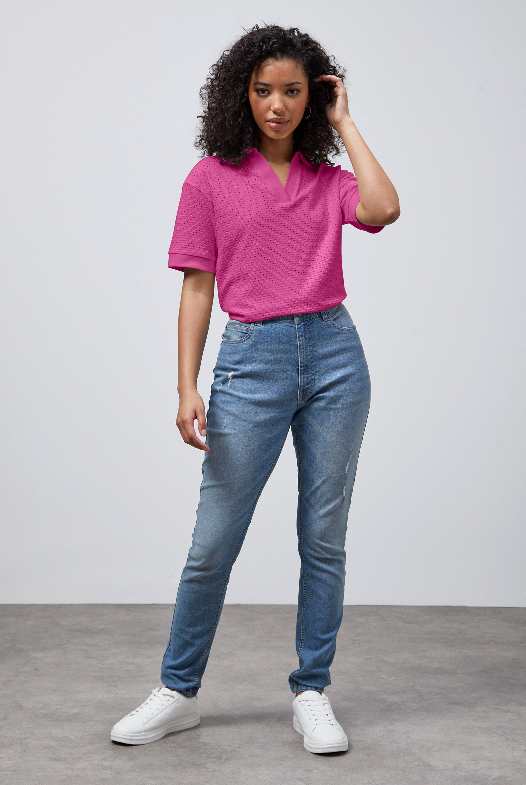 Mesh Textured Polo Shirts