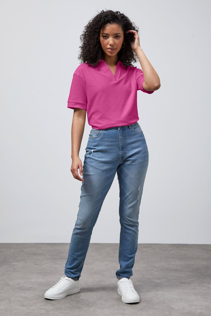 Mesh Textured Polo Shirts