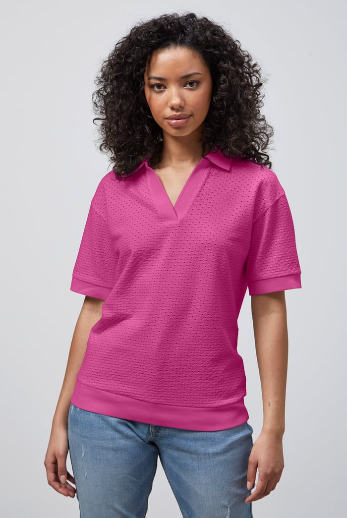 Mesh Textured Polo Shirts