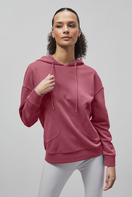 White Slanty Patch Pocket Hoodie