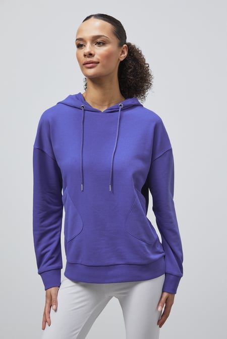 White Slanty Patch Pocket Hoodie
