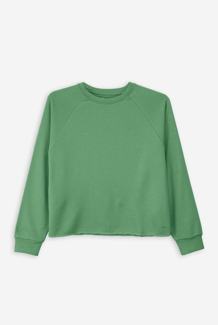 Green Raw Edge Sweatshirt