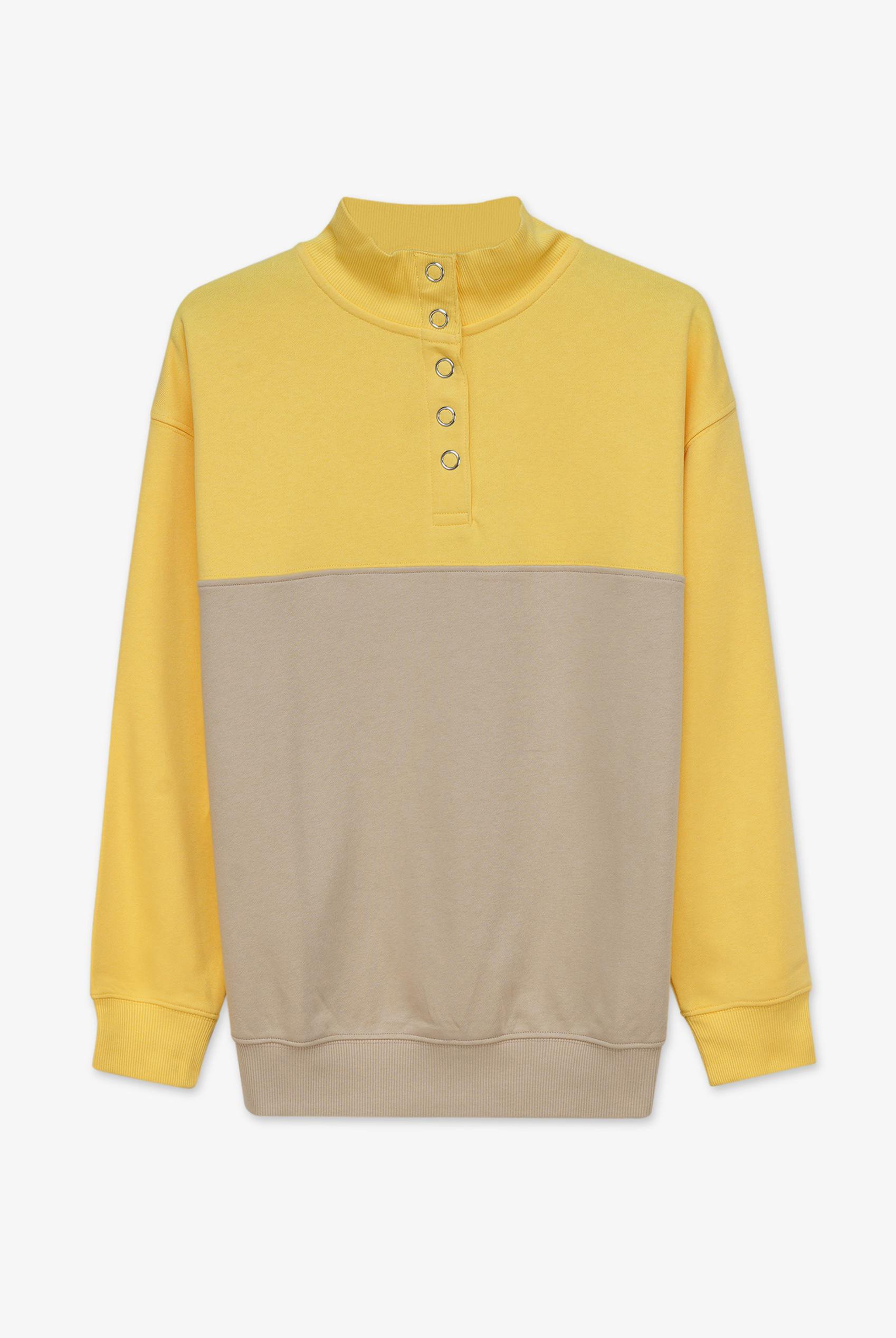Colour Block LS High Neck Sweatshirt