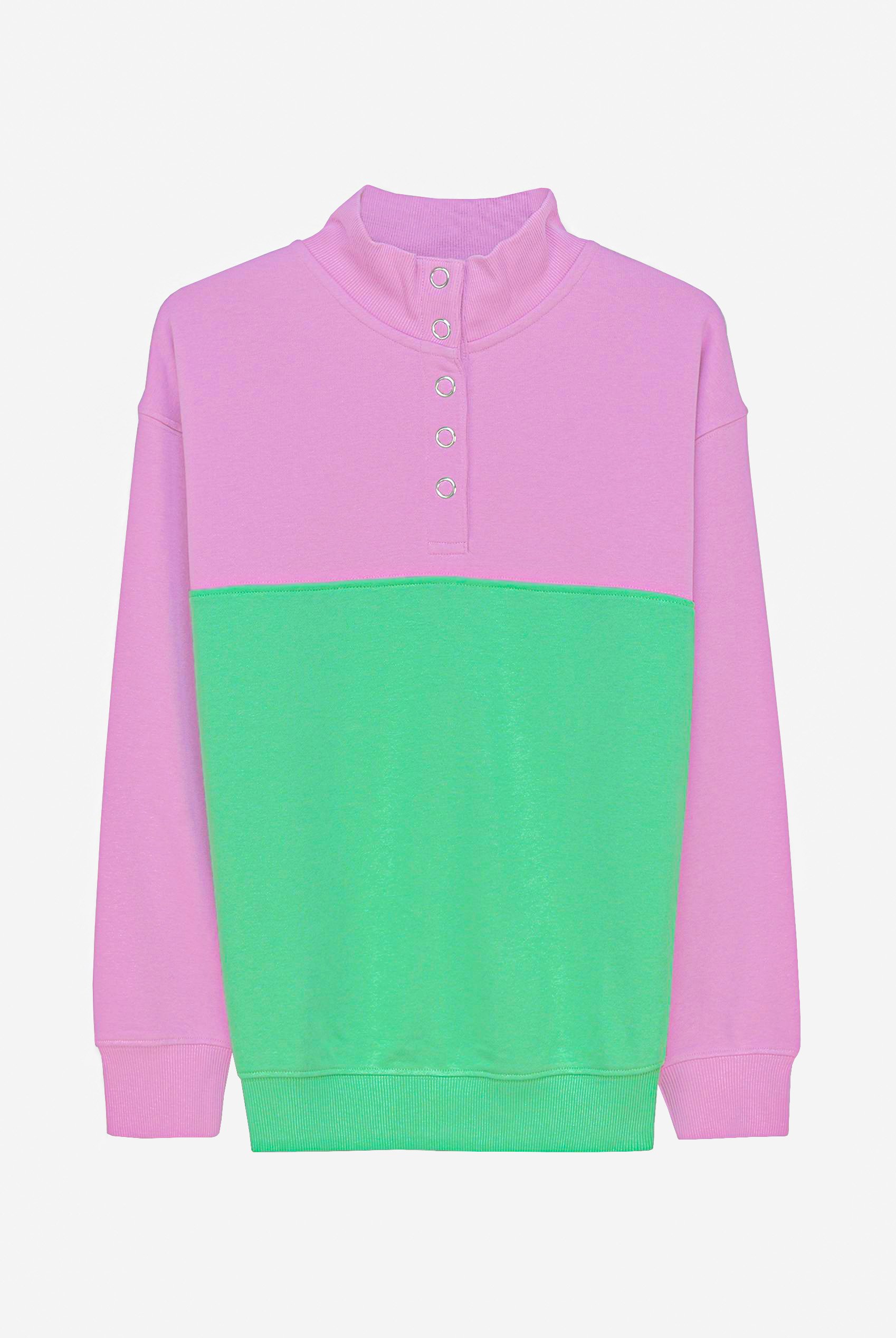 Colour Block LS High Neck Sweatshirt