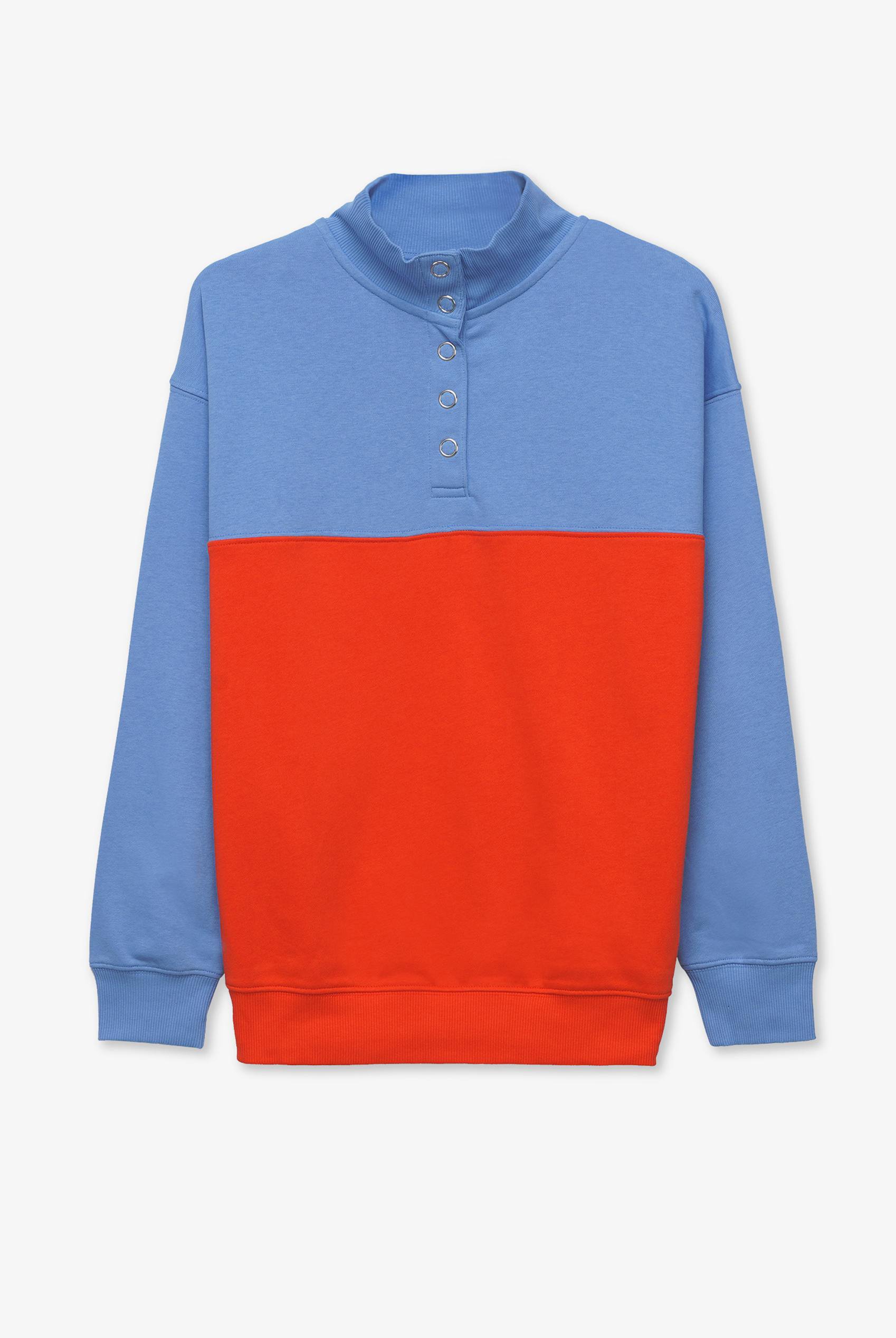 Colour Block LS High Neck Sweatshirt