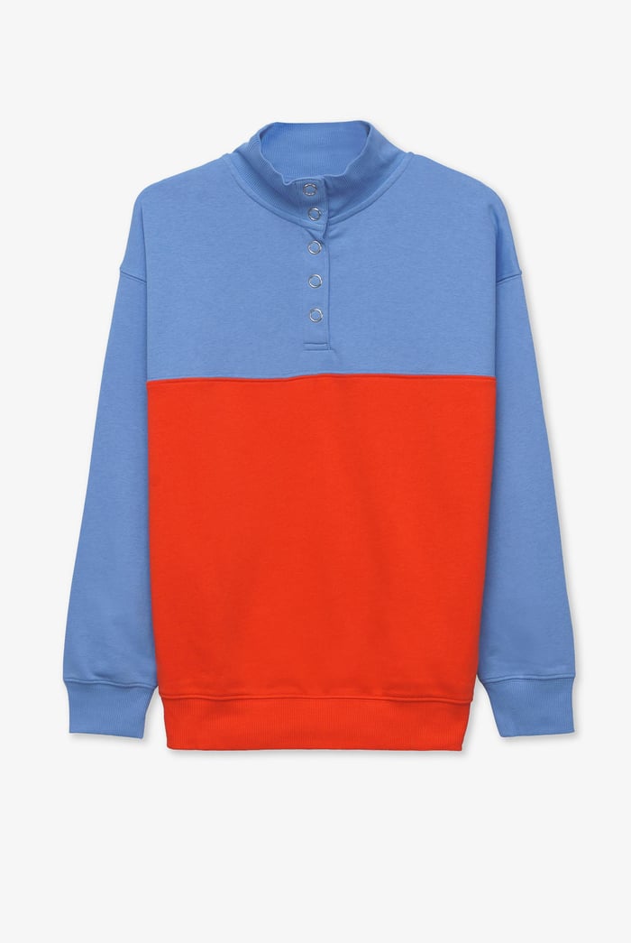 Colour Block LS High Neck Sweatshirt