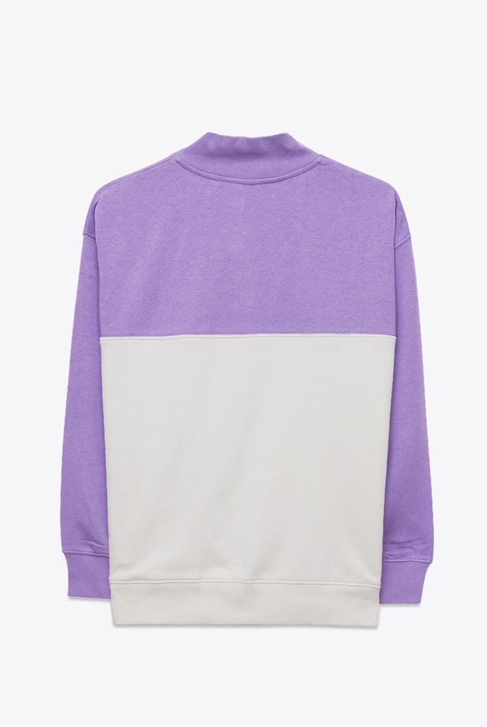 Colour Block LS High Neck Sweatshirt