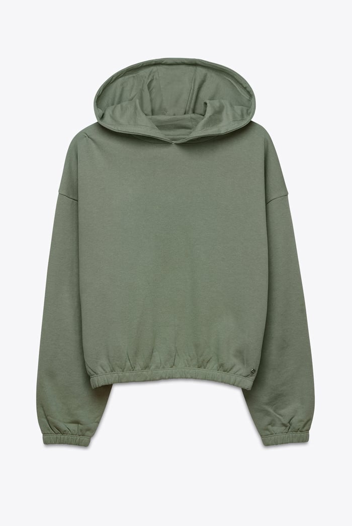 Jersey Hoodie With Elastic Waistband