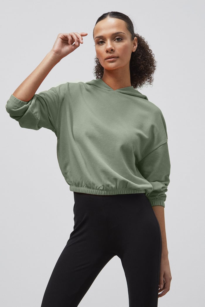 Jersey Hoodie With Elastic Waistband