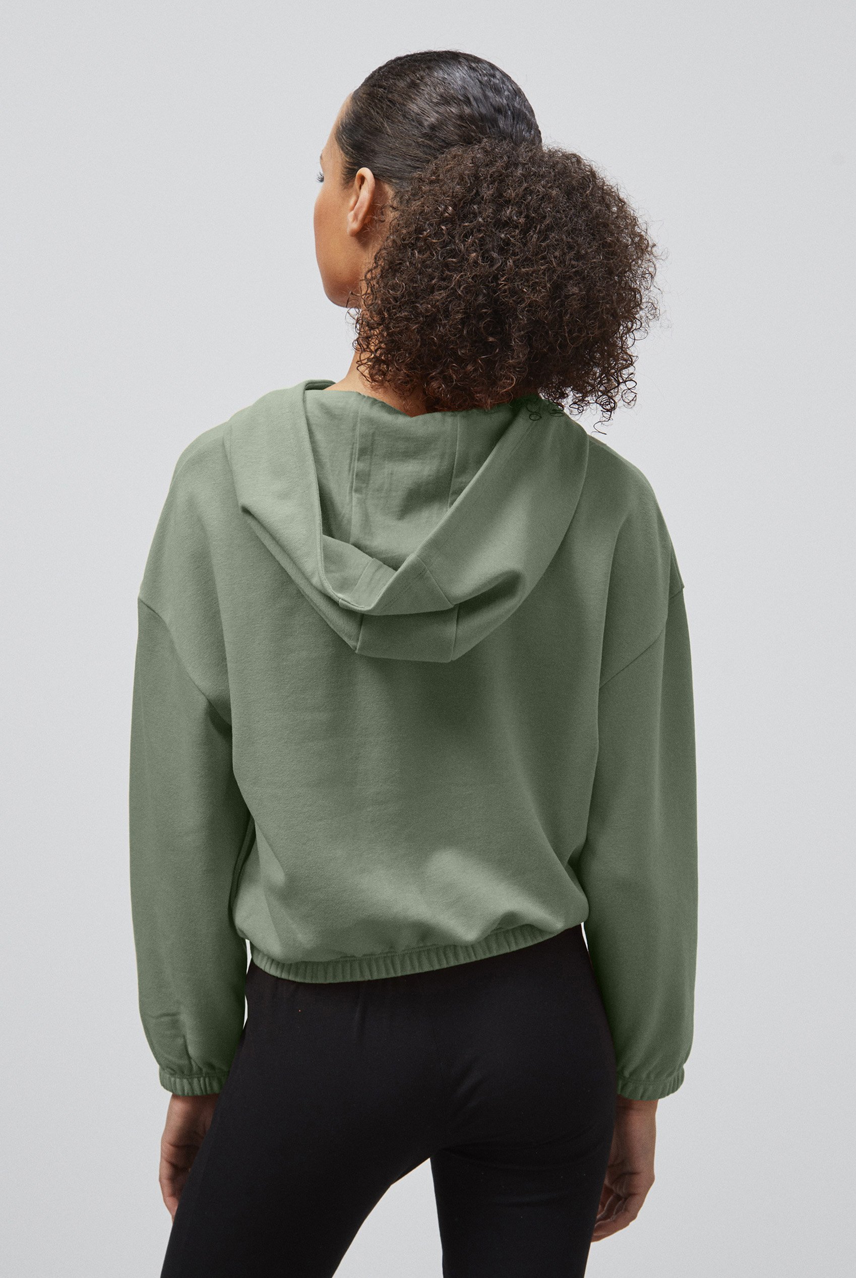 Jersey Hoodie With Elastic Waistband