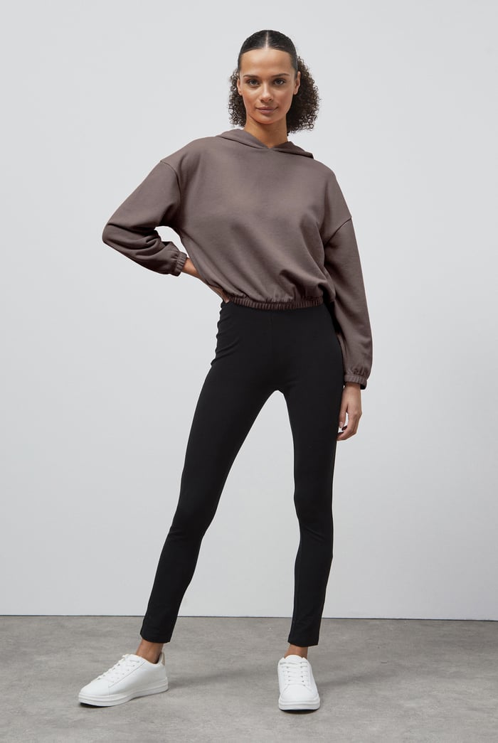 Jersey Hoodie With Elastic Waistband