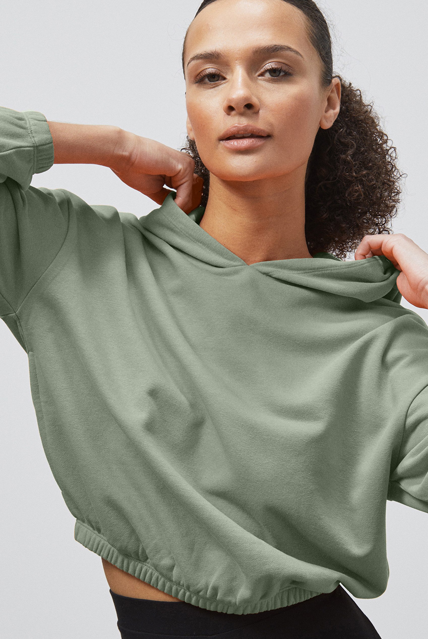 Jersey Hoodie With Elastic Waistband