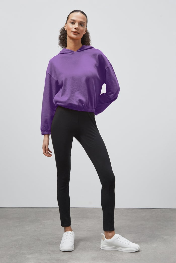 Jersey Hoodie With Elastic Waistband