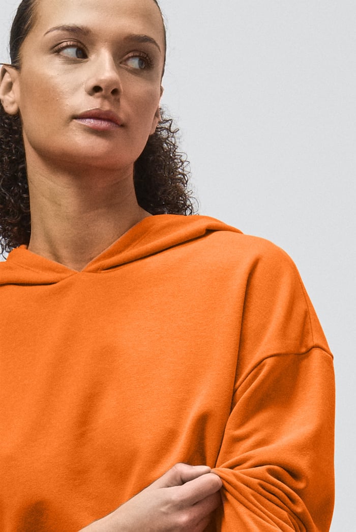 Jersey Hoodie With Elastic Waistband